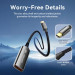 Vention Кабель мультимедійний Cotton Braided USB-C to DP 8K Converter 0.25M Black Zinc Alloy Type VENTION (CRGBC)