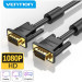 Vention Кабель мультимедійний VGA(3+6) Male to Male Cable with ferrite cores 20M Black VENTION (DAEBQ)