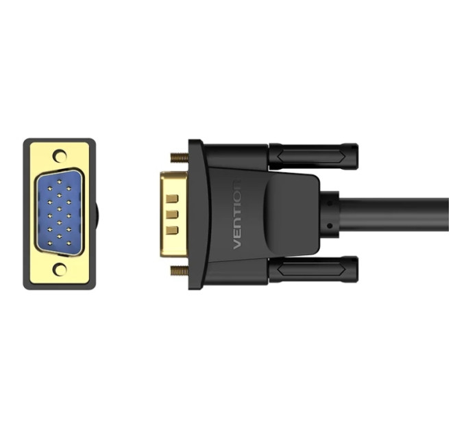 Vention Кабель мультимедійний VGA(3+6) Male to Male Cable with ferrite cores 20M Black VENTION (DAEBQ)