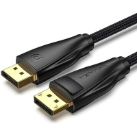 Кабель мультимедійний Cotton Braided DP Male to Male Cable 1M Black VENTION (HCCBF)