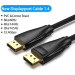 Vention Кабель мультимедійний Cotton Braided DP Male to Male Cable 3M Black VENTION (HCCBI)