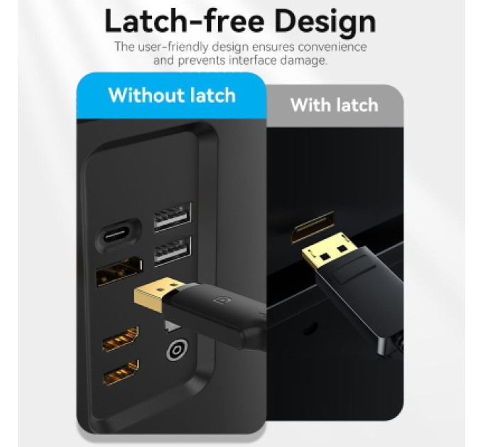 Vention Кабель мультимедійний DisplayPort Male to HDMI-A Male 4K HD Cable 1.8M Black VENTION (HFOBAC)