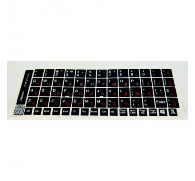 BestKey Наклейка на клавіатуру BestKey непрозора чорна, 68, червоний (BK13RED/025)