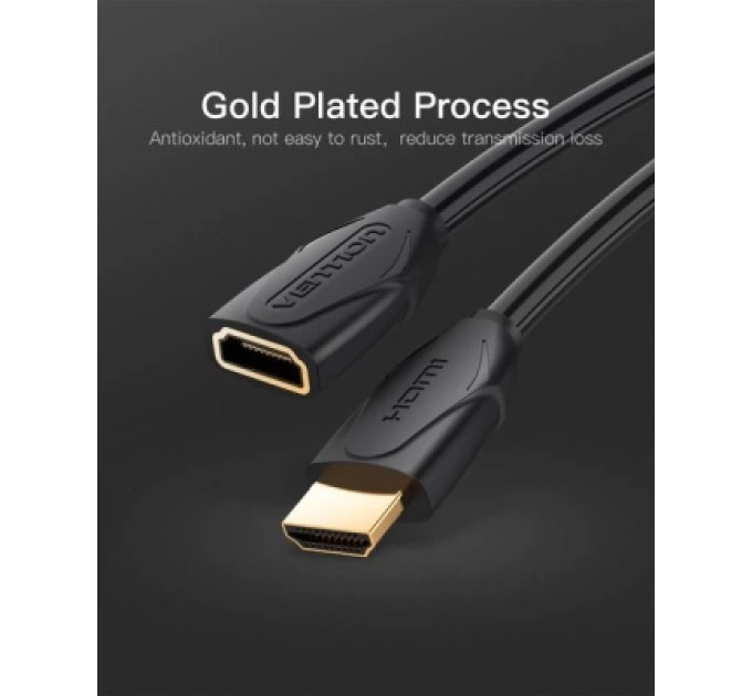 Vention Кабель мультимедійний HDMI Extension Cable 2M Black VENTION (VAA-B06-B200)
