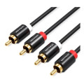 Vention Кабель мультимедійний 2RCA Male to Male Audio Cable 1M Black Metal Type VENTION (VAB-R06-B100)