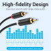 Vention Кабель мультимедійний 2RCA Male to Male Audio Cable 1M Black Metal Type VENTION (VAB-R06-B100)