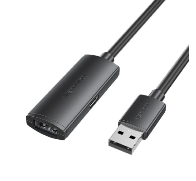 Vention Дата кабель USB 2.0 Type-A Male to Type-A Female Active Extension Cable 25M Black VENTION (CBKBS)