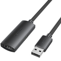 Дата кабель USB 2.0 Type-A Male to Type-A Female Active Extension Cable 30M Black VENTION (CBKBT)