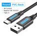 Vention Дата кабель USB 2.0 A Male to C Male 3A Cable 1M Black VENTION (COKBF)