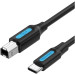 Vention Дата кабель USB 2.0 C Male to B Male 2A Cable 1.5M Black VENTION (CQUBG)