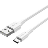 Дата кабель USB 2.0 A Male to C Male 3A Cable 1M White VENTION (CTHWF)