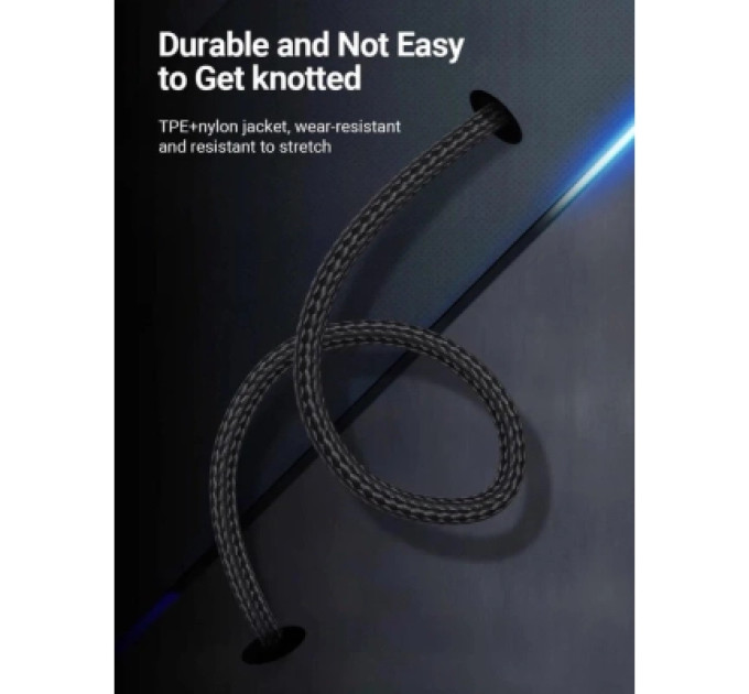 Vention Дата кабель USB 2.0 C Male to C Male 5A Cable 1M Gray Aluminum Alloy Type VENTION (TAEHF)