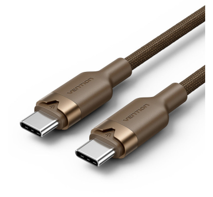 Vention Дата кабель USB 2.0 Type-C Male to Type-C Male 3A Cable 1M Gold Aluminum Alloy Type VENTION (TRDJF)