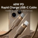 Vention Дата кабель USB 2.0 Type-C Male to Type-C Male 3A Cable 1M Gold Aluminum Alloy Type VENTION (TRDJF)