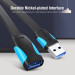 Vention Дата кабель Flat USB3.0 Extension Cable 2M Black VENTION (VAS-A13-B200)