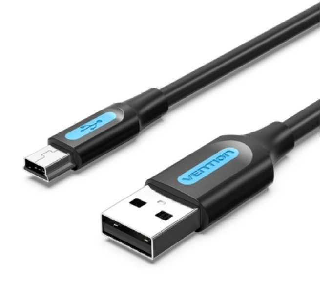 Vention Дата кабель USB 2.0 A Male to Mini-B Male Cable 1M Black PVC Type VENTION (COMBF)
