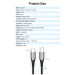 Vention Дата кабель USB 2.0 C Male to C Male Cable 2M Gray Aluminum Alloy Type VENTION (TADHH)
