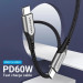 Vention Дата кабель USB 2.0 C Male to C Male Cable 2M Gray Aluminum Alloy Type VENTION (TADHH)