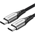 Vention Дата кабель USB 2.0 C Male to C Male Cable 2M Gray Aluminum Alloy Type VENTION (TADHH)