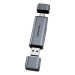 Vention Зчитувач флеш-карт 2-in-1 USB 3.0 A+C Card Reader(SD+TF) Gray Dual Drive Letter Aluminum Alloy Type VENTION (CLLH0)