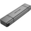 Vention Зчитувач флеш-карт 2-in-1 USB 3.0 A+C Card Reader(SD+TF) Gray Dual Drive Letter Aluminum Alloy Type VENTION (CLLH0)