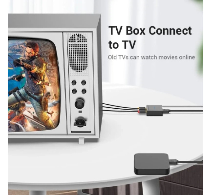 Vention Конвертор HDMI to RCA Converter Black Metal Type VENTION (AEEB0)