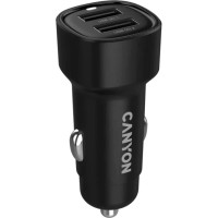 Зарядний пристрій Canyon 2xUSB 24W black (CNE-CCABR2AA)