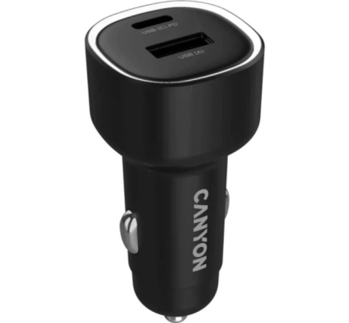 Canyon Зарядний пристрій Canyon 1xUSB + 1xUSB-C PD48W black (CNE-CCABR3AC)