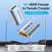 Vention Перехідник HDMI-A Female to Female 8K Adapter Gray Aluminum Alloy Type VENTION (AIUH0)