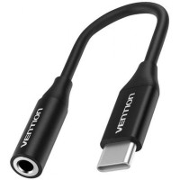 Перехідник USB-C Male to 3.5MM Earphone Jack with DAC Adapter 0.1M Black VENTION (BIHBA)