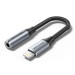 Vention Перехідник Cotton Braided Lightning Male to 3.5MM Earphone Jack Adapter 0.1M Gray Aluminum Alloy Type VENTION (BMBHA)