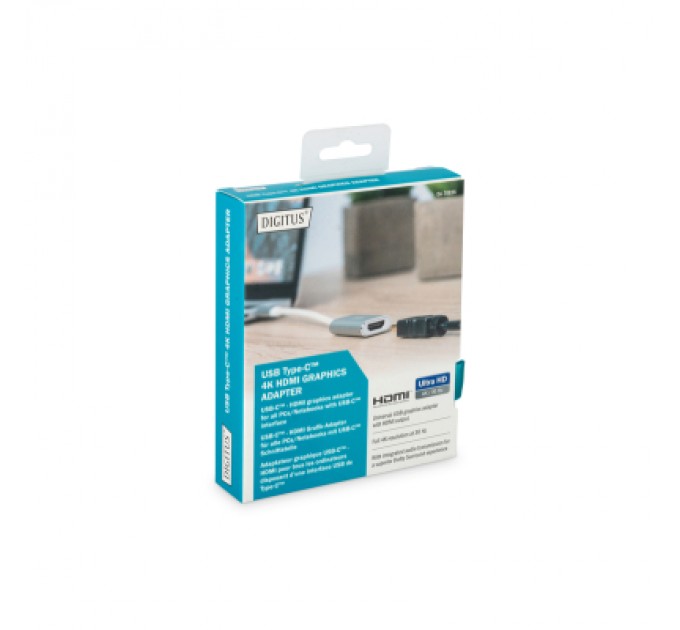 Перехідник USB-C to HDMI F 0.2m UHD 4K Digitus (DA-70836)