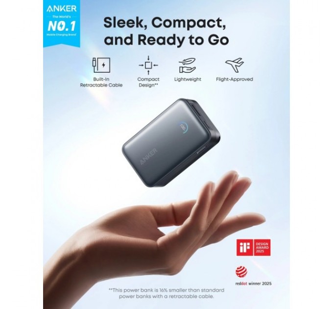 Універсальна мобільна батарея Anker Nano 10000mAh 45W Black (A1638H11)