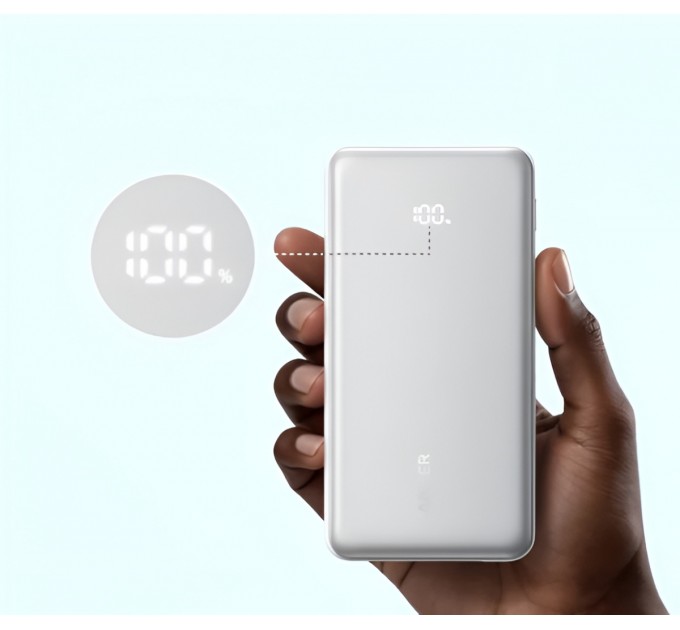 Універсальна мобільна батарея Anker Zolo 10000mAh 22.5W White (A110DH21)