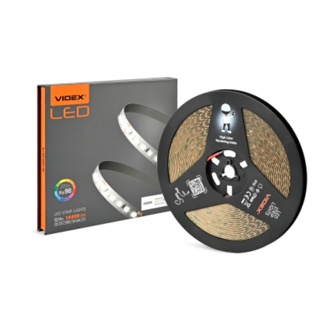 Світлодіодна стрічка Videx DC12V 120W 10M 6000K Ra98 IP20 (VL-LST28144-12126-B10)