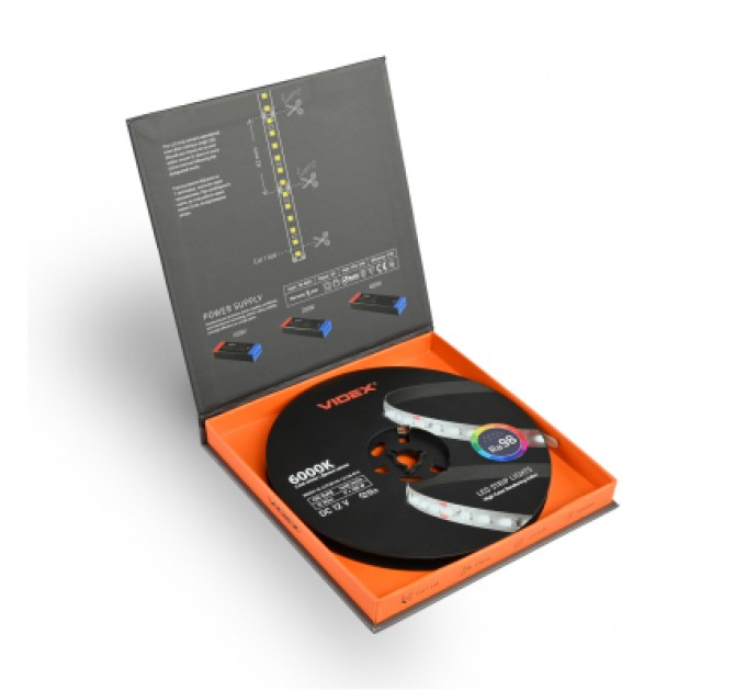 Світлодіодна стрічка Videx DC12V 120W 10M 6000K Ra98 IP20 (VL-LST28144-12126-B10)