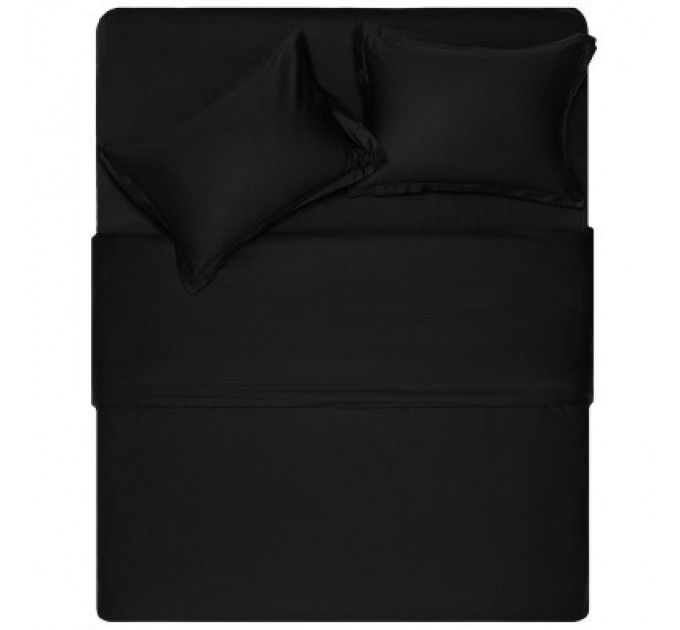 Простирадло Ardesto Mix&Match Premium 100% бавовна, сатин чорний 180х240 см (ART1824FSL)