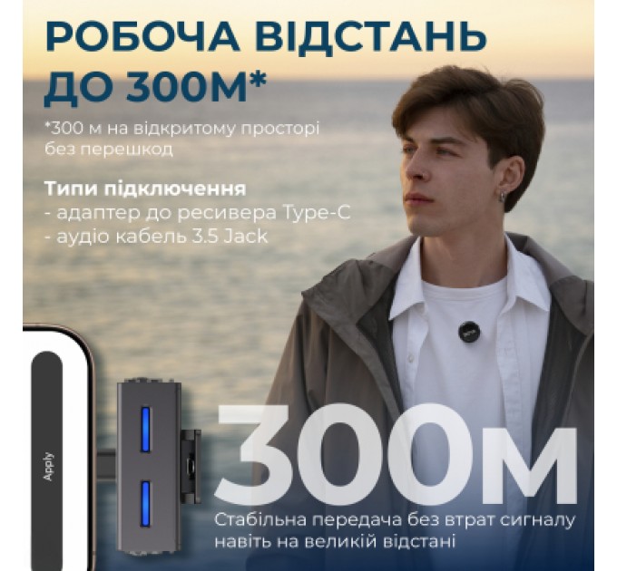 Мікрофон Boya LINK 3-02 Type-C/TRS Black (LINK 3-02)