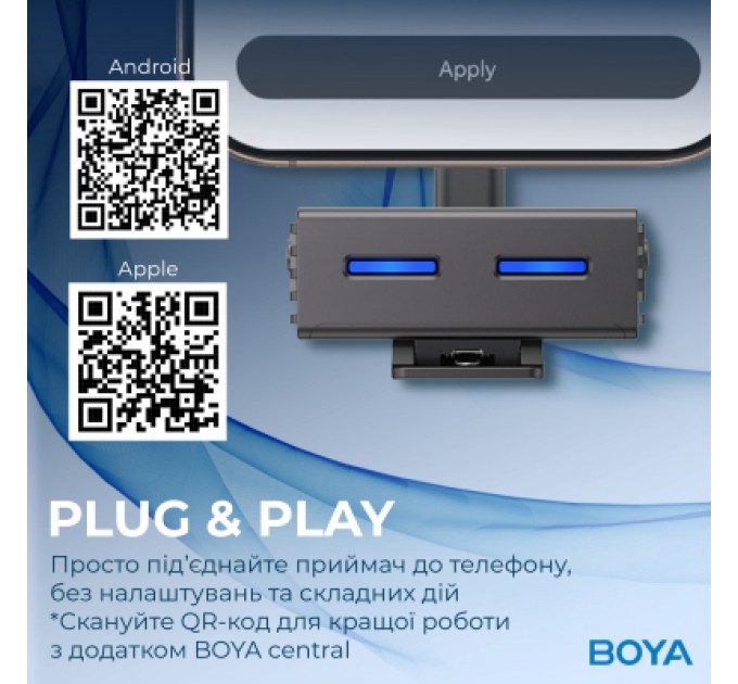 Мікрофон Boya LINK 3-02 Type-C/TRS Black (LINK 3-02)