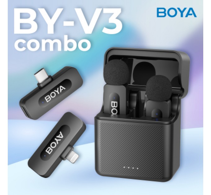 Мікрофон Boya BY-V3 combo Type-C/Lightning Black (BY-V3 Combo)