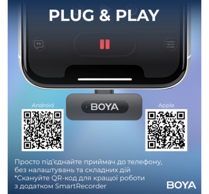 Мікрофон Boya BY-V30 Type-C Black (BY-V30)