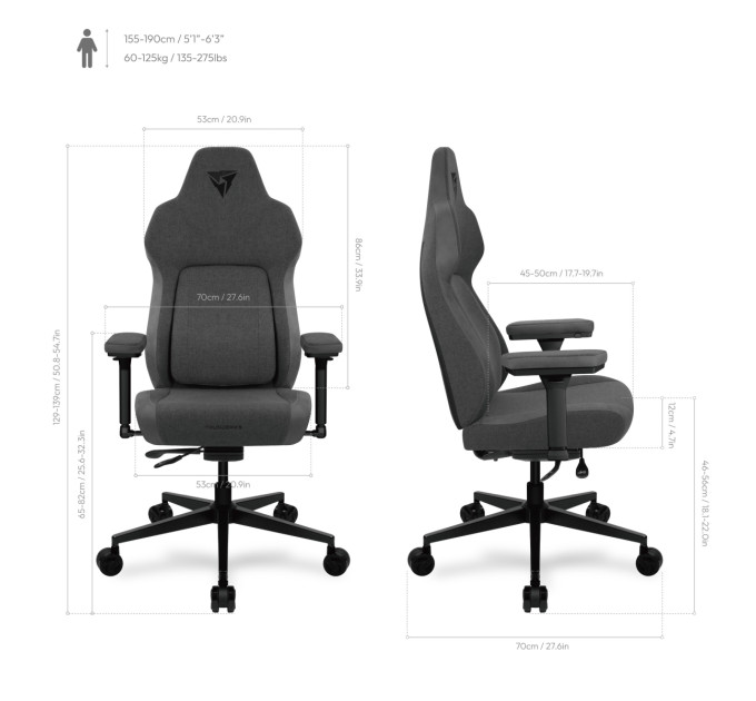 TX3 Крісло для геймерів TX3 Core Smart Loft Dark Grey (TEGC-207010Z.Z1)