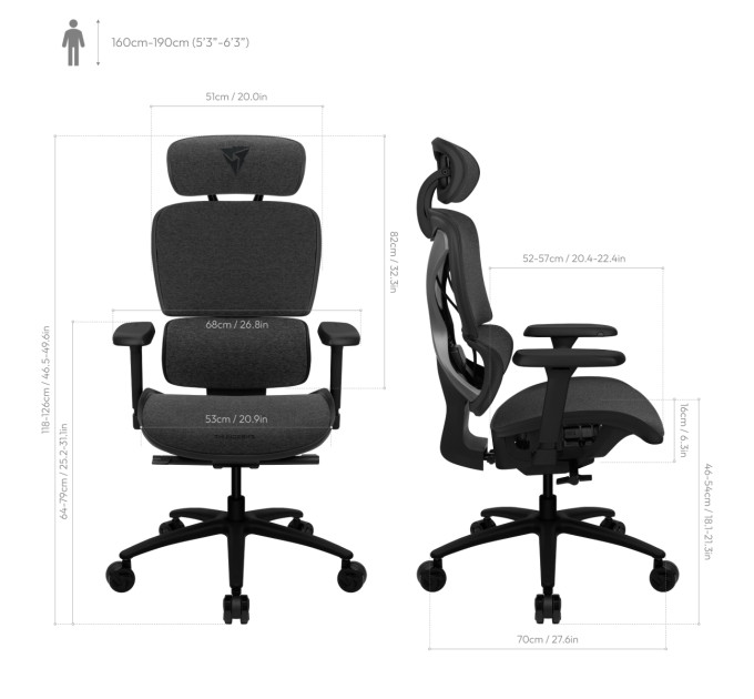 TX3 Крісло для геймерів TX3 XTC Loft Dark Grey (TEGC-307410Z.Z1)