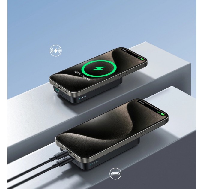 Універсальна мобільна батарея Joyroom Magnetic Wireless JR-W020 10000mAh 20W Black (6941237118455)