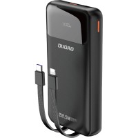 Батарея універсальна Dudao K15Pro 20000mAh PD/22.5W, QC, with built-in cables, Black (6977196682430)
