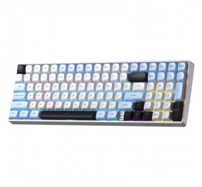 Клавіатура Aula S100pro RGB KRGD Brown Switch Wireless/Bluetooth/Type-C UA White/Black (6948391205755)