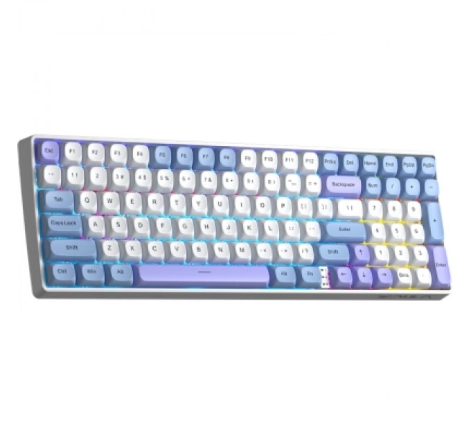Клавіатура Aula S100pro RGB KRGD Red Switch Wireless/Bluetooth/Type-C UA White/Blue (6948391205762)