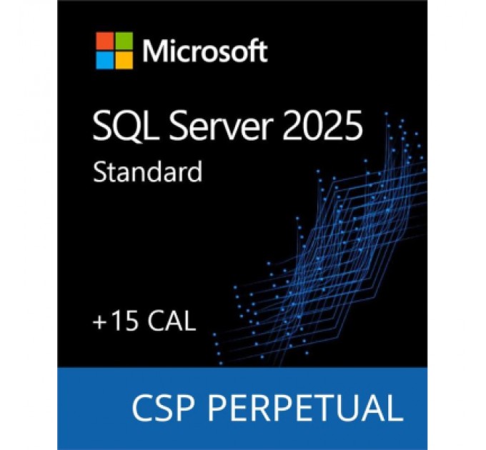 ПЗ для сервера Microsoft SQL Server 2025 Standard Edition and 15 CAL Pack, Commercial, Perpetual (DG7GMGF0VNH6_0001)