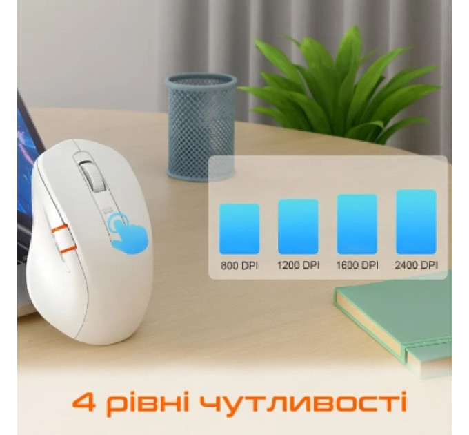 Meetion Мишка Meetion BTM032 Wireless/Bluetooth/USB White (MT-BTM032-B)