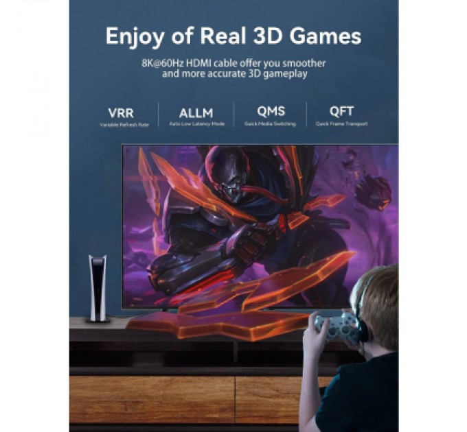 Кабель мультимедійний HDMI M to HDMI M 1.5m V2.1 8K 60Hz blue VENTION (ALGLG)